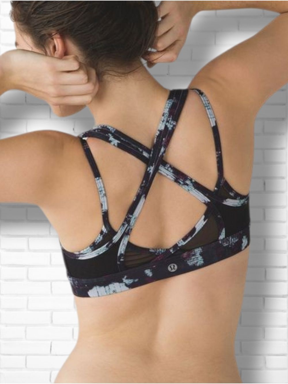 Lululemon Get Down Bra In Static Blossom Multi / Black Size 8